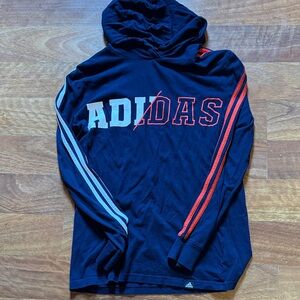 Adidas Navy Hooded tee with Red and Gray Accents